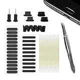 SELIACR Telefon-Staub-Kit, Mobiltelefon Netzwerk-Kleber für Lautsprecher/Schutz 3.5mm Headset Kabel/Staubstöpsel für Type-c Phone 12 13, Telefon-Lautsprecher-Reinigungswerkzeug