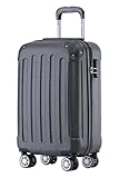 BEIBYE Hartschalen-Koffer Trolley Rollkoffer Reisekoffer Handgepäck 4 Rollen (M-L-XL-Set) (Schwarz, M)