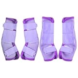 Gallopoff 4 Stück Gamaschen Pferd, Atmungsaktive Feinmaschige Fliegengamaschen für Pferde, Mit Schutz- und Stützfunktionen