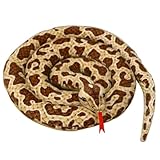 Trayosin Realistische Stofftier Riesige Schlange, Schlangenpuppe, Weiche kriechende Schlange Kuscheltier und Dekoration, Lange Plüschschlange Spielzeug Geschenke für Halloween, Party (Braun,200cm)