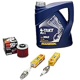 Wartungspaket Öl 4L + Ölfilter + Zündkerzen für Yamaha XV 1000 TR1 XV 750 SE 5A8 5G5 Baujahr 1981-1984