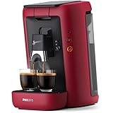 Philips Senseo Maestro Kaffeepadmaschine mit Kaffeestärkewahl, Intense Plus Technologie und Memo-Funktion, 1,2 Liter Wasserbehälter, aus recyceltem Plastik, Farbe: Rot (CSA260/90)