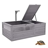 Hölzernes Schildkrötenhaus Großer Schildkröten-Lebensraum, Indoor-Schildkrötengehege für Kleintiere, Outdoor-Reptilienkäfig – wetterfester Boden