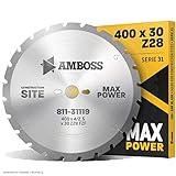 Amboss - HM Kreissägeblatt Ø 400 mm x 4 mm x 30 mm | Für Paletten, Holz mit Nägeln etc. | Serie 11.31-28 Zähne FWF