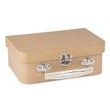 Ideen mit Herz Aufbewahrungskoffer | 18 x 12 x 6,5 cm | mit Kraftpapier-Oberfläche | Pappmaché | mit Metallgriff und Metallverschluss