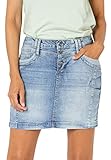 Sublevel Damen Jeans Mini-Rock mit Knöpfen im Used Look Light-Blue XS