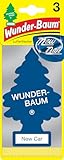 WUNDER-BAUM Auto-Lufterfrischer I Anhänger für langanhaltenden Duft im Auto oder zu Hause I New Car, 3 Stück, Blau