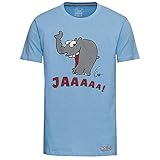 T-Shirt Lachender Ottifant Unisex by Otto Waalkes Größe L, Farbe hellblau