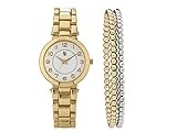 Auriol Damen Uhr Analog Quarz Uhrwerk Armbanduhr + Schmuckset Gold