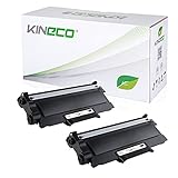 Kineco 2 Toner kompatibel für Brother TN2010 TN-2010 für Brother DCP-7055 W, DCP-7057, HL-2130 R, HL-2132 R, HL-2135 W - Schwarz je 3.000 Seiten