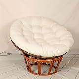 Bettschlange Hängesessel Kissen,Papasansessel Kissen,Lesesessel Rund, Gartensessel Sitzkissen,Papasan Hängesessel Kissen(Stühle Nicht Enthalten),Weiß,60x60cm