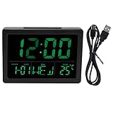 Glomora Nebenuhr, LED-Nebenuhr mit großem Bildschirm und Schlummerfunktion, elektrische Uhr für den Schlafsaal am Morgen