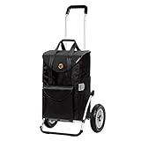 Andersen Einkaufstrolley Royal mit kugelgelagertem Luftrad 25 cm und Einkaufstasche Senta schwarz 49 Liter