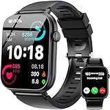 Smartwatch Herren Damen, 1,83'' HD Touch Smart Watch mit Telefonfunktion, 100+ Sportmodi Fitnessuhr IP68 Wasserdicht, Sportuhr mit SpO2 Herzfrequenz Schlafmonitor Schrittzähler, Uhr für Android iOS