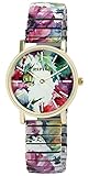 Raptor Colorful Edition Damen-Uhr Zugband Edelstahl Motiv Bunt Print Analog Quarz (rosa/weiß)