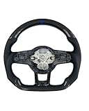 Racing Lenkrad Für Golf 7 Für GTI Carbon Fiber Muster PU Synthetisches Material Aftermarket Lenkrad Anti Rutsch Grip(Blue)