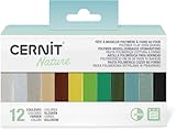 CERNIT CEASS004C - Set mit 12 Farben Ofenhärtende Polymer-Modelliermasse Essentials à 25g, für Bastelaktivität, Natur, 1 Set