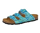 Lico BIOLINE LADY Damen Pantoletten, Türkis/ Lemon, 39 EU