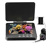 Unterwasser Kamera Angeln, 4,3" IPS Bildschirm mit Touch-Tasten, 195° Weitwinkel, Nachtsicht, IP68 wasserdicht, 5000mAh Akku, 30m Kabel & Verstellbarer Sonnenschutz – für EIS-, See- & Bootsangeln