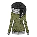 Alueeu Damen Sweatshirt Jacke Gr.48 Sweatshirt Jacke Kapuze Hoodie Damen Sweatjacke Jacke Sportjacke Herbst Hoody Herbstjacke Zip Hoodie Sweatmantel Zip Up Hoodie Lang Sweatshirtjacke Kapuzenjacke
