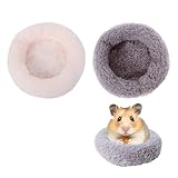 2 Stück Hamster Pet Nest, Gemütliche Hamster Nester, Kleintier Nest, Weiches Hamsterbett, für Meerschweinchen Gerbillen Mäuse Ratten Chinchillas Degus Zwerghamstern Fancy Ratten (Grau-Weiß)