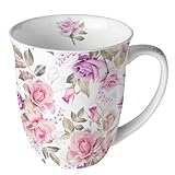 Ambiente Becher Porzellan Rosen Blumen Kollektion, Tasse - Tee/Kaffee - Geschenkartikel