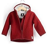 Ehrenkind® Walkjacke | Jacke für Kind aus Natur Schurwolle mit Reißverschluss | Walk Jacke für Baby | Rot Gr. 98/104