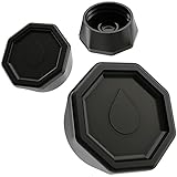 Sodaquip® Deckel für Sodastream Glasflaschen Crystal & Penguin aus Premium Kunststoff - 3x moderne Deckel für Sodastream Glasflasche - Ersatzdeckel, Verschluss, Flaschendeckel (3x Schwarz)