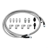 Snowchecking 177,8 cm Edelstahl-Getriebekühlerleitungs-Kit mit 6AN-Anschlüssen für 4L60E 4L80E TH350 TH400 177,8 cm
