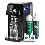HO3 Home One Auftisch Osmoseanlage für Trinkwasser mit 4 Temperaturstufen (RT, 50, 85, 95°C), 10 Stufen Wasserausgabe, mit Echtzeit TDS, MicroShield Filtertechnologie, Wasserfilter (Schwarz)