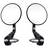 Evermotor Universal CNC Aluminium Lenkerendenspiegel Motorrad Rückspiegel Spiegel Set E-geprüft