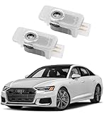 AutoQi Willkommenslicht für Audi A1 A2 A3 8P 8L 8V A4 A5 A6 A7 Q2 Q3 Q5 Q7 LED Projektor Quattro Logo Einstiegsbeleuchtung Laser Türlicht, 2 Stück Lampe