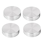 sourcing map Metrisch M6-1.0 x 30mm Durchmesser für Glas Tischplatte Adapter Rund Aluminium Scheibe Silber 4 Stück