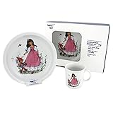 Triptis-Porzellan Schneewittchen Kindergedeck, 3 teilig Kindergeschirr, Weiß
