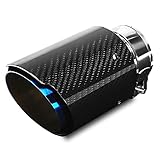 63mm Auspuffspitzen Auspuff Edelstahl und Glänzende Kohlefaser Auto Auspuff Endrohr, Einlass 2,5" Auslass 3,5"(89mm)