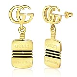 Gold Anfangsbuchstabe G Ohrringe für Frauen Mädchen,Sterlingsilber Zierliche modische Alphabetname Ohrringe G Baumelnde Tropfenohrringe für Geburtstagsgeschenke