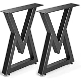 Likapop 28" Tischbeine Metall Tischgestell Schwarz Tischbein Robust Tischkufen V-Form für Couchtisch, Esstisch, Schreibtisch, Sitzbank (H70cm x W45cm, 2 Stück)