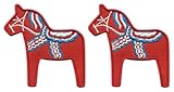Set mit zwei Dalecarlian-Pferd – Dalarna-Pferd – Symbol von Dalarna und Schweden – zum Aufnähen – bestickter Aufnäher/Abzeichen/Emblem