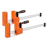 JORGENSEN Profi Schraubzwingen Set 2-tlg. Spannkraft 680kg, Spannweite 600mm, Maultiefe 100mm, 2-in-1 Heavy Duty Klemme/Spreizer aus hochwertigem Stahl für stables Fixieren