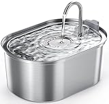 SOOFPET Katzenbrunnen Edelstahl, 3,2L Trinkbrunnen für Katze Automatischer Katzen Trinkbrunnen mit Leiser Pumpe, Spülmaschinenfestes Design, Geeignet für Mehrere Haustiere