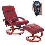Mendler Massage-Fernsehsessel Pescatori II, Relaxsessel Massagesessel, Massagefunktion - Bordeaux