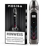 MECIGA E Zigarette Pod System Vape Aufladbar Kit mit 1000mAh Akku 2ml Kartusche, Pod System Kit Vape Nachfüllbar ET1 E Zigarette Starterset Ohne Nikotin Ohne Liquid