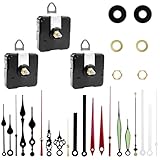Fousenuk 3 Uhrwerk für Wanduhr, Uhrwerke zum Selbsteinbau mit Zeiger, mit 7 Uhrzeiger Sets, Quarz Uhrenwerk Lautlos, Uhr Ersatzteile, Clock Mechanismus zum basteln, 13/16/22mm, für Uhren-Bausatz