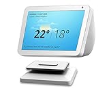 Verstellbarer Ständer für Echo Show 8 (1. und 2. Generation), zubehör kompatibel mit Amazon Alexa 8, eingebauter Magnet, schwenkbar und neigbar, Weiß