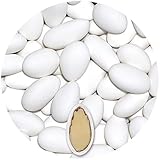 EinsSein 0,5kg Hochzeitsmandeln Gracile midi weiss matt Mandeln Hochzeit Zuckermandeln Bonboniere Confetti Badem sekeri Gastgeschenk Zucker Mandeln Taufmandeln