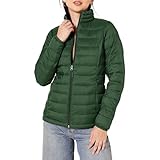 Amazon Essentials Damen Leichte, langärmelige, wasserabweisende, packbare Pufferjacke (in Übergröße erhältlich), Dunkelgrün, S