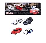 Majorette 212057615SD1 - Volvo Autos 4-Pack Geschenkbox - Geschenkbox 4 Stück Volvo Autos in Metall mit Freilauf, 7,5 cm, Ab 3 Jahren