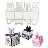 WUDQIJI Stanzschablone Süßigkeitenbox Schachtel Stanzform 15,1cm x 19,7cm Geschenkbox Stanzschablonen Stanzschablonen Box Metall Stanzformen für Gestalten Geschenkboxen Kunsthandwerk(Silber)