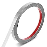 Edelstahl Wandleisten Selbstklebend 5 m X 1 cm Deckenleisten Selbstklebend Silber Wandleiste Zierleisten Selbstklebend-Spiegel Aufkleber für Deckenleisten Zierleisten Wand Decke Spiegelrahmen und Mehr