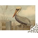 A Pelikan Puzzle Erwachsene 1000 Teile Puzzle Pelikan Holzpuzzle Erwachsener Hochwertig Für Die Ganze Familie Unmögliches DIY Kreative Moderne Wohnkultur 1000pcs (75x50cm)